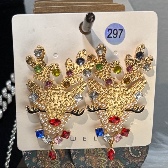 Glitzy Reindeer Earrings - Picture 3 of 4